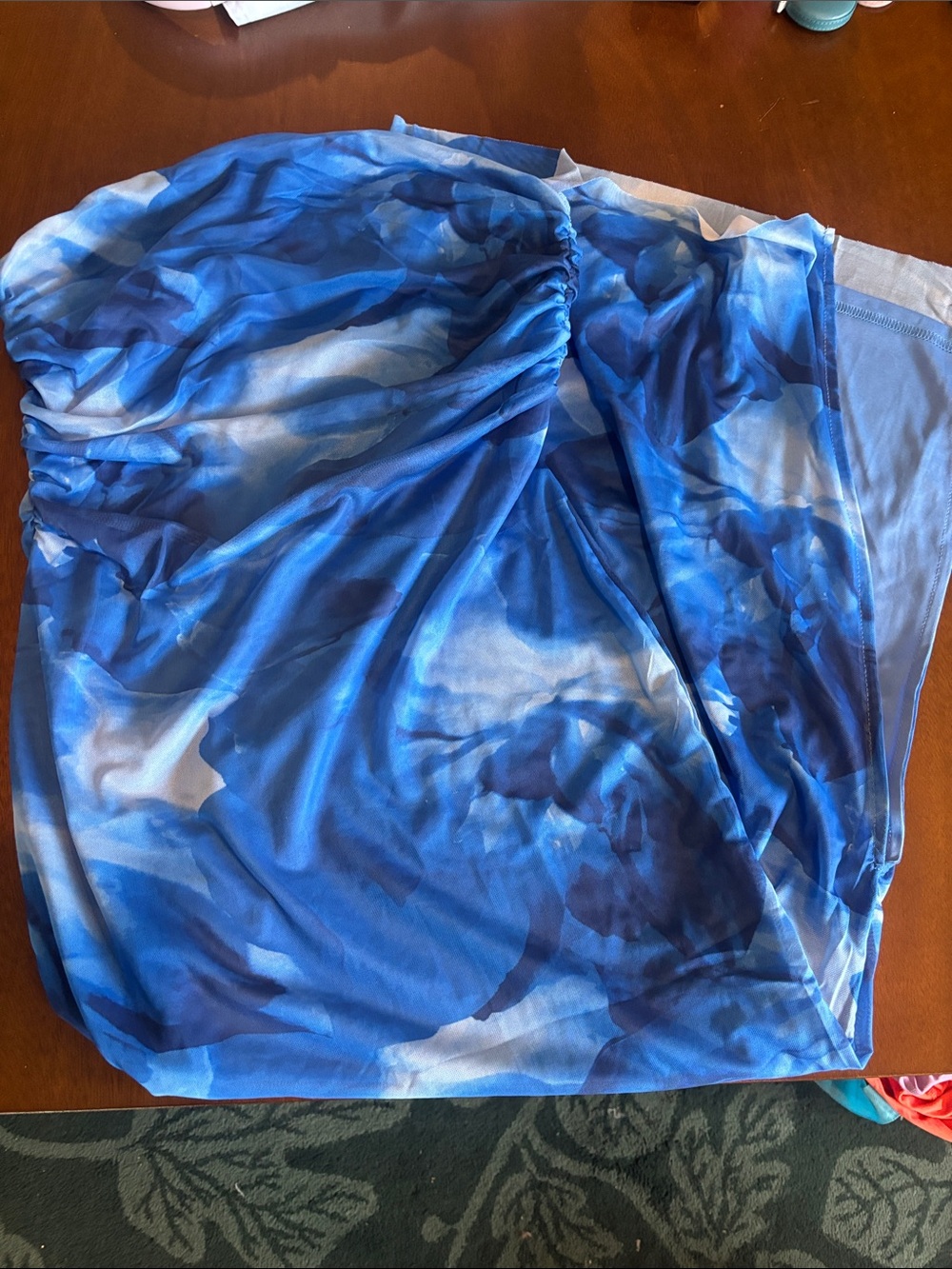 Blue Ruched Women’s Dress